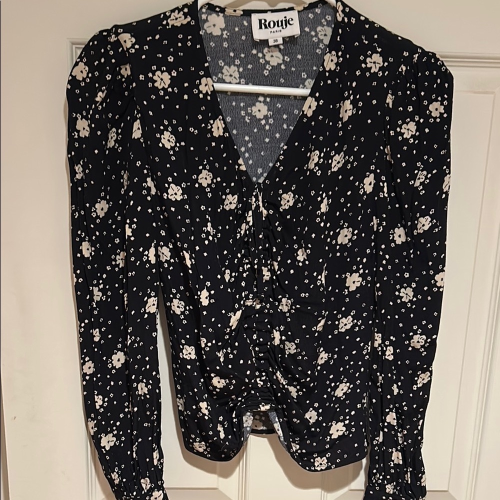 Rouje Black Floral Women's Top
